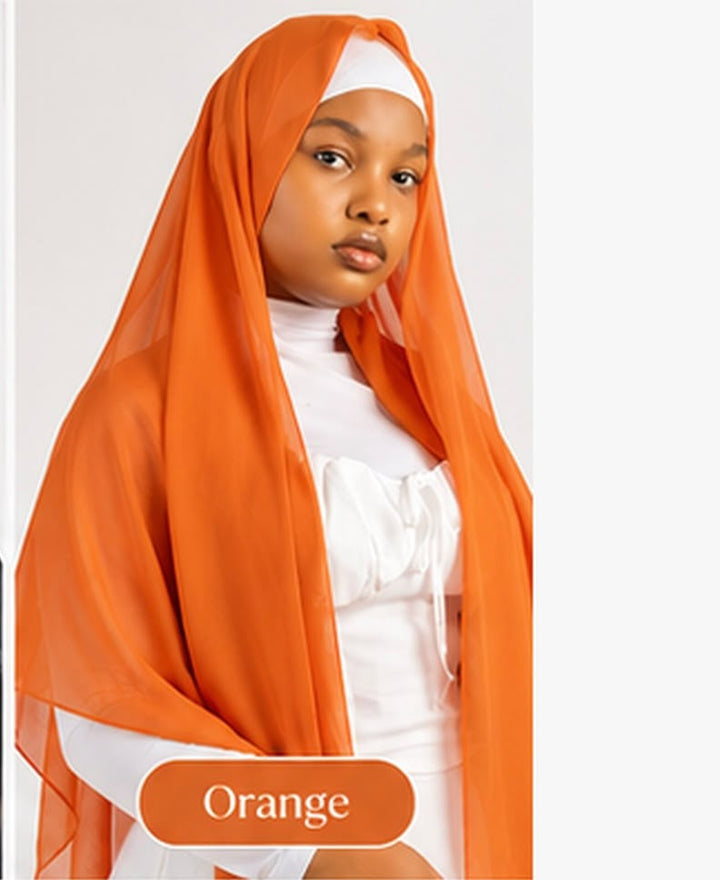 Hijab en mousseline Lunøør, orange
