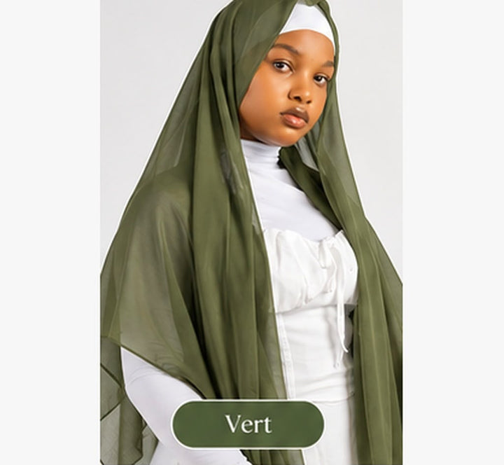 Hijab en mousseline Lunøør, vert